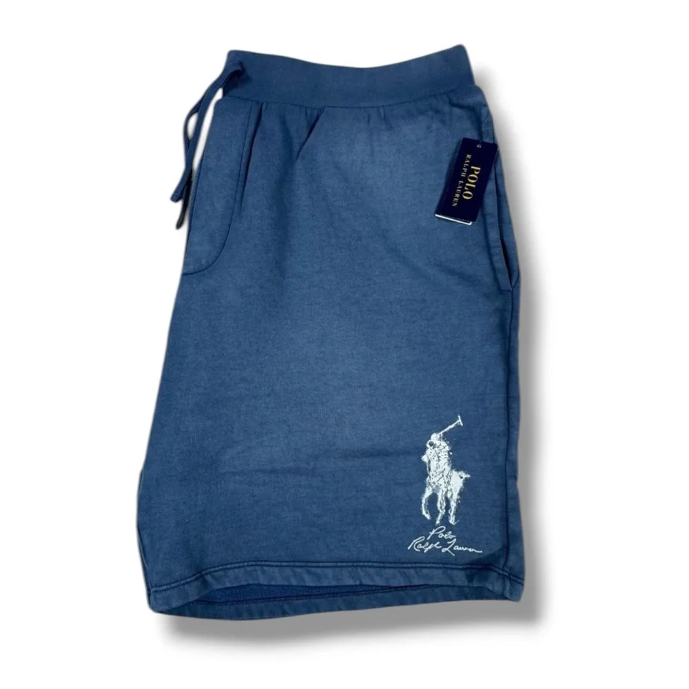 Polo Ralph Lauren Fleece Shorts Men‎ 3XB Clancy Blue Big Pony Logo Lounge $125